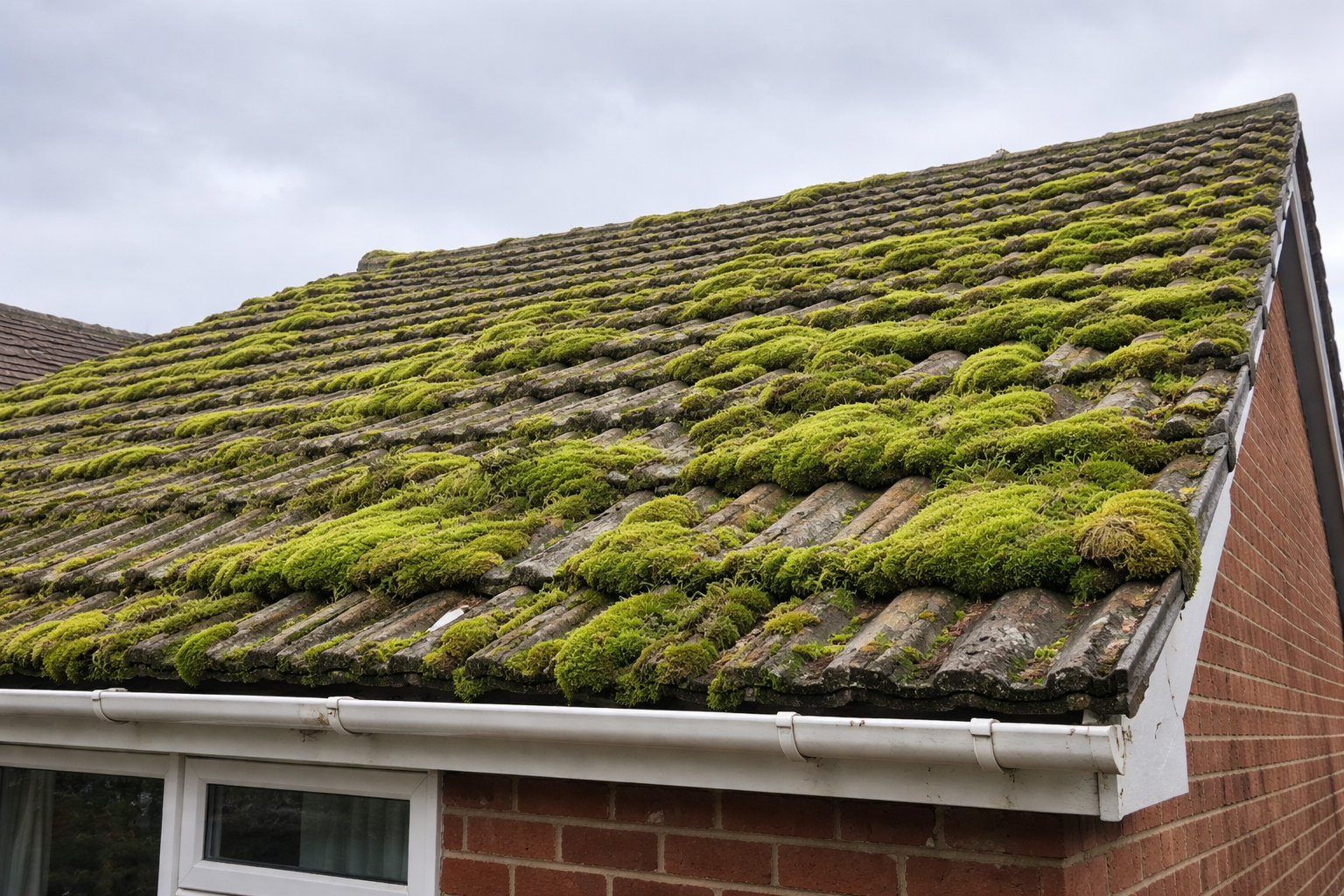 Before - Roof covered in moss